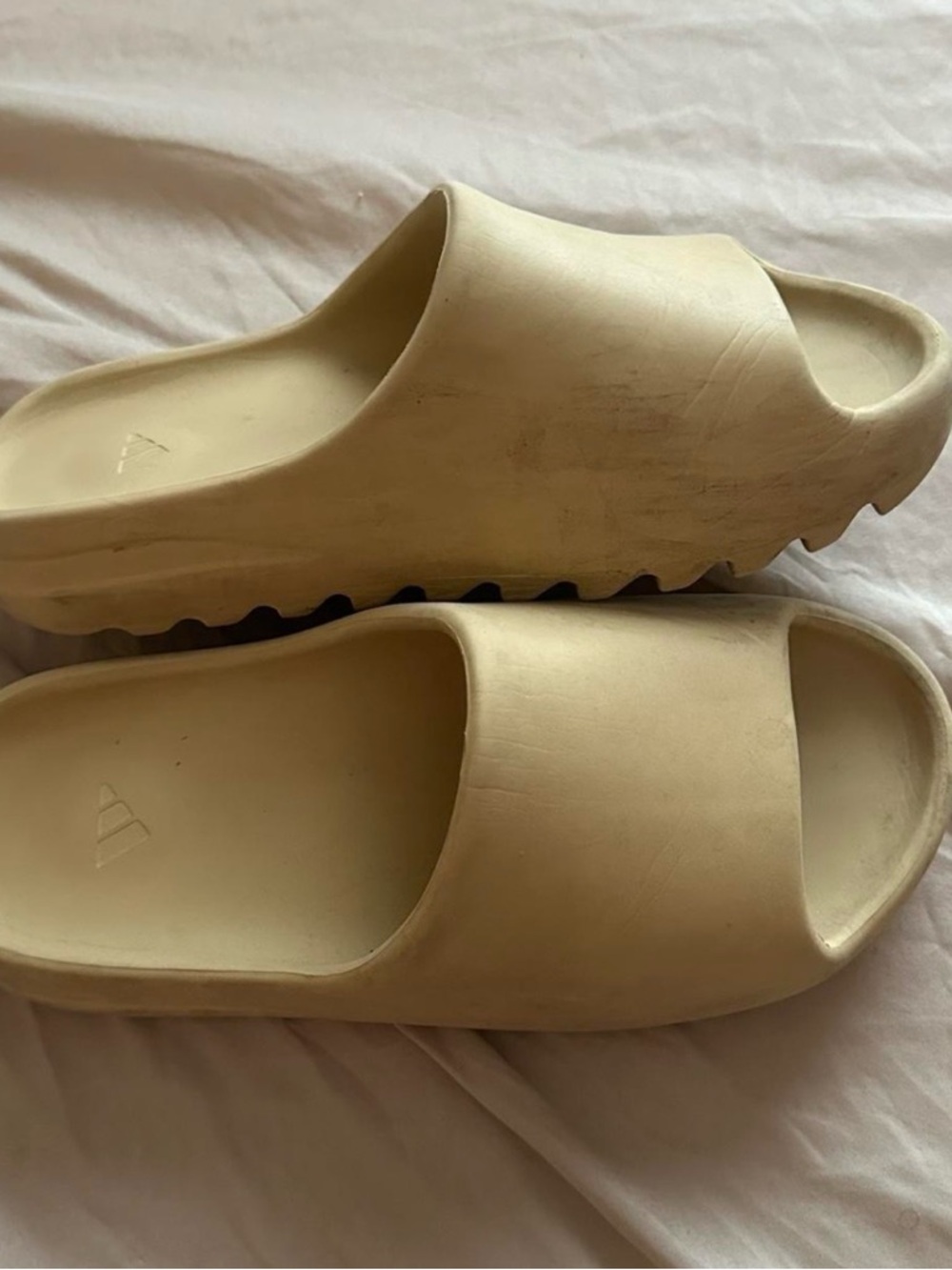 Chunky Slide Sandals in Beige
